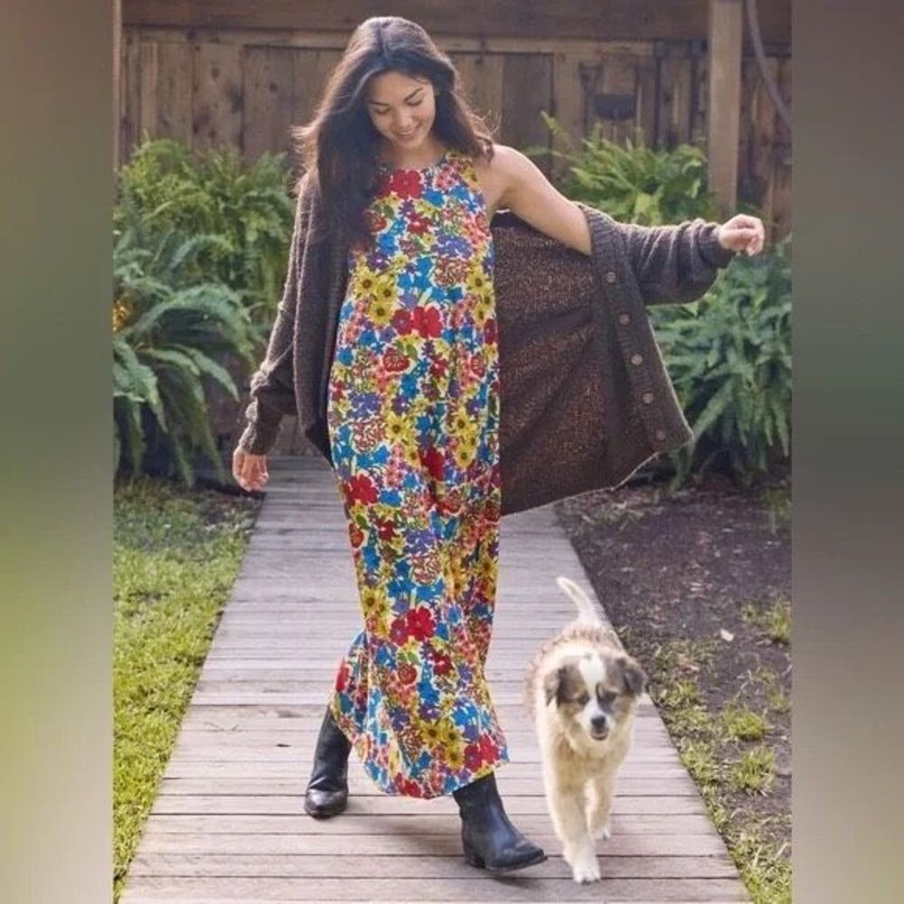 NWT Natural Life Floral Dress Size M Cottagecore Prairie Boho Pockets